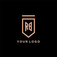 rb monograma inicial com escudo logotipo Projeto ícone vetor