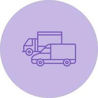 ícone de vetor de caminhões estacionados
