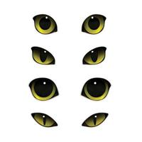 ilustração vetorial conjunto realista de olhos de gato
