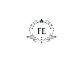 monograma luxo fe logotipo carta, mínimo feminino fe ef logotipo ícone vetor estoque