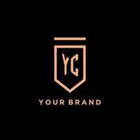 yc monograma inicial com escudo logotipo Projeto ícone vetor