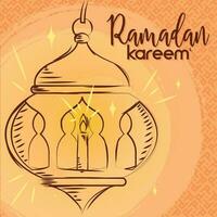 esboço do a árabe luminária colori Ramadã kareem vetor ilustração
