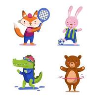 coleção de personagens de esportes de animais