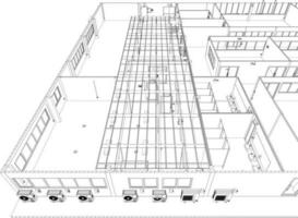 ilustração 3D do projeto de construção vetor