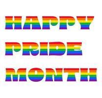 feliz orgulho mês palavras com gay orgulho bandeira vetor