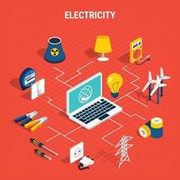 ilustração vetorial de composição de gráfico isométrico de eletricidade vetor