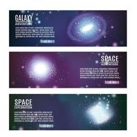 banners horizontais de espaço definido ilustração vetorial vetor