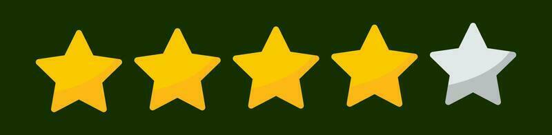 cinco estrelas Avaliação ícone. cinco estrelas cliente produtos avaliação. vetor ilustração. Prêmio qualidade. dourado estrelas