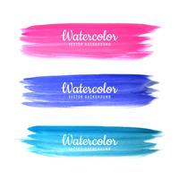 Conjunto de traços de aquarela colorida vetor