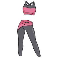 leggings sportswear feminino e um top para aulas de ginástica. ilustração vetorial isolada em um fundo branco. vetor