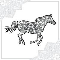 mandala de cavalo. elementos decorativos vintage. padrão oriental, ilustração vetorial. vetor