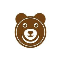 animal Urso cabeça círculo criativo logotipo vetor