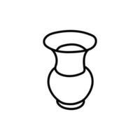 vaso flor vidro linha criativo logotipo vetor