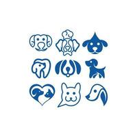 animal cachorro conjunto ícone coleção criativo logotipo Projeto vetor