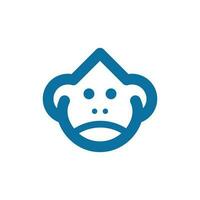 macaco solta água linha simples logotipo vetor