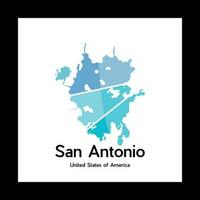 mapa do san antonio cidade geométrico criativo logotipo vetor