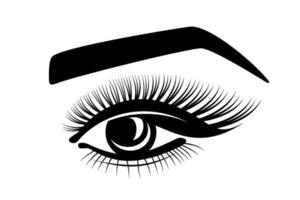 logotipo do olho com cílios vetor