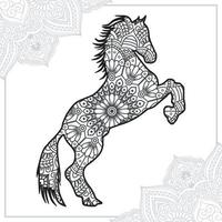 mandala de cavalo. elementos decorativos vintage. padrão oriental, ilustração vetorial. vetor