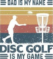 disco golfe camiseta Projeto com Papai vetor