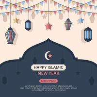 Fundo islâmico do vetor do ano novo