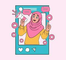 hijab mulheres, social meios de comunicação influenciadores, conteúdo criadores vetor