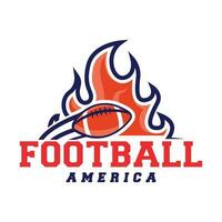 simples retro americano futebol logotipo Projeto modelo. com vermelho e azul cor combinação vetor