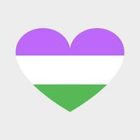 fofa vetor coração dentro lgbtq bandeira cores. três horizontal listras, genderqueer bandeira, não binário gênero identidade, tolerância.