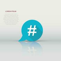 hashtag vetor ícone dentro plano estilo. social meios de comunicação marketing ilustração em branco isolado fundo. hashtag rede conceito.