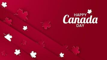 1º Julho 2020 feliz Canadá dia bandeira para independência dia fundo com vermelho bordo. vetor ilustração cumprimento cartão. Canadá feriado conceito Projeto. vermelho branco tema com bordo folha.