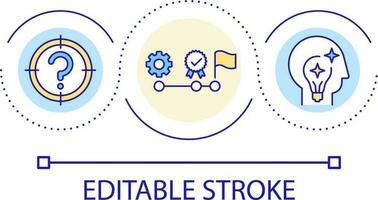 objetivo configuração ciclo conceito ícone. encontrar respostas para seu questões. pessoal conquistas abstrato idéia fino linha ilustração. isolado esboço desenho. editável acidente vascular encefálico vetor