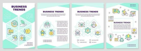 sustentável o negócio tendências turquesa folheto modelo. folheto Projeto com linear ícones. editável 4 vetor layouts para apresentação, anual relatórios