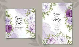elegante Casamento convite cartão com suave flor vetor