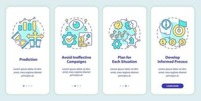 causal pesquisa benefícios onboarding Móvel aplicativo tela. passo a passo 4 passos editável gráfico instruções com linear conceitos. interface do usuário, ux, gui modelo vetor