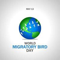 mundo migratório pássaro dia. vetor ilustração. adequado para poster, bandeiras, fundo e cumprimento cartão