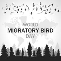 mundo migratório pássaro dia. vetor ilustração. adequado para poster, bandeiras, fundo e cumprimento cartão