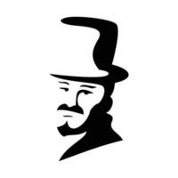 design de modelo de logotipo cavalheiro. homem com ícone de chapéu, sinal e símbolo. vetor