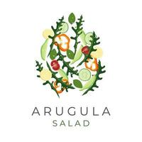 Rúcula fresco vegetal salada ilustração logotipo vetor
