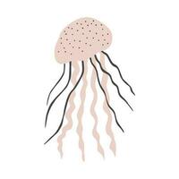 medusa personagem mar animal em profundo fundo. selvagem vida ilustração. vetor ilustração.