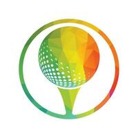 logotipo de golfe com elementos de design de bola. pode ser usado para empresas de equipamentos de golfe. vetor
