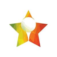 logotipo de golfe com elementos de design de bola. pode ser usado para empresas de equipamentos de golfe. vetor