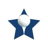 logotipo de golfe com elementos de design de bola. pode ser usado para empresas de equipamentos de golfe. vetor