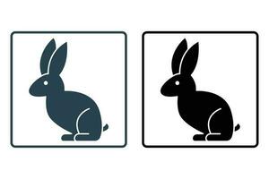 Coelho ícone ilustração. sólido ícone estilo. ícone relacionado para animal. simples vetor Projeto editável