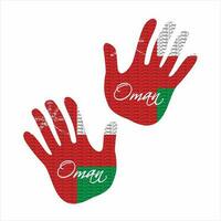Omã bandeira mão vetores