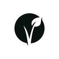 vegano ícone logotipo isolado em branco fundo vetor