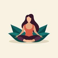 ilustração plana do conceito do projeto da meditação da mulher vetor