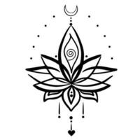 vetor ilustração lotos Preto e branco ,você pode usar isto quão impressão ,tatuagem, logotipo e de outros .