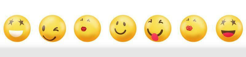 diferente emoticon emoji. vetor