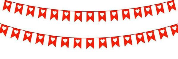 bandeiras para Festa. decorações para decoração a sala. namorados dias. amor e vermelho coração. vetor