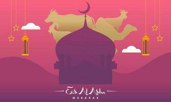 eid al adha bandeira Projeto vetor ilustração. islâmico e árabe fundo para muçulmano comunidade festival