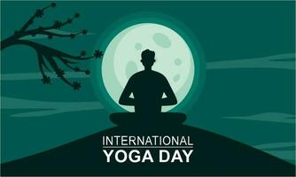 internacional dia do ioga ilustração. ioga corpo postura vetor